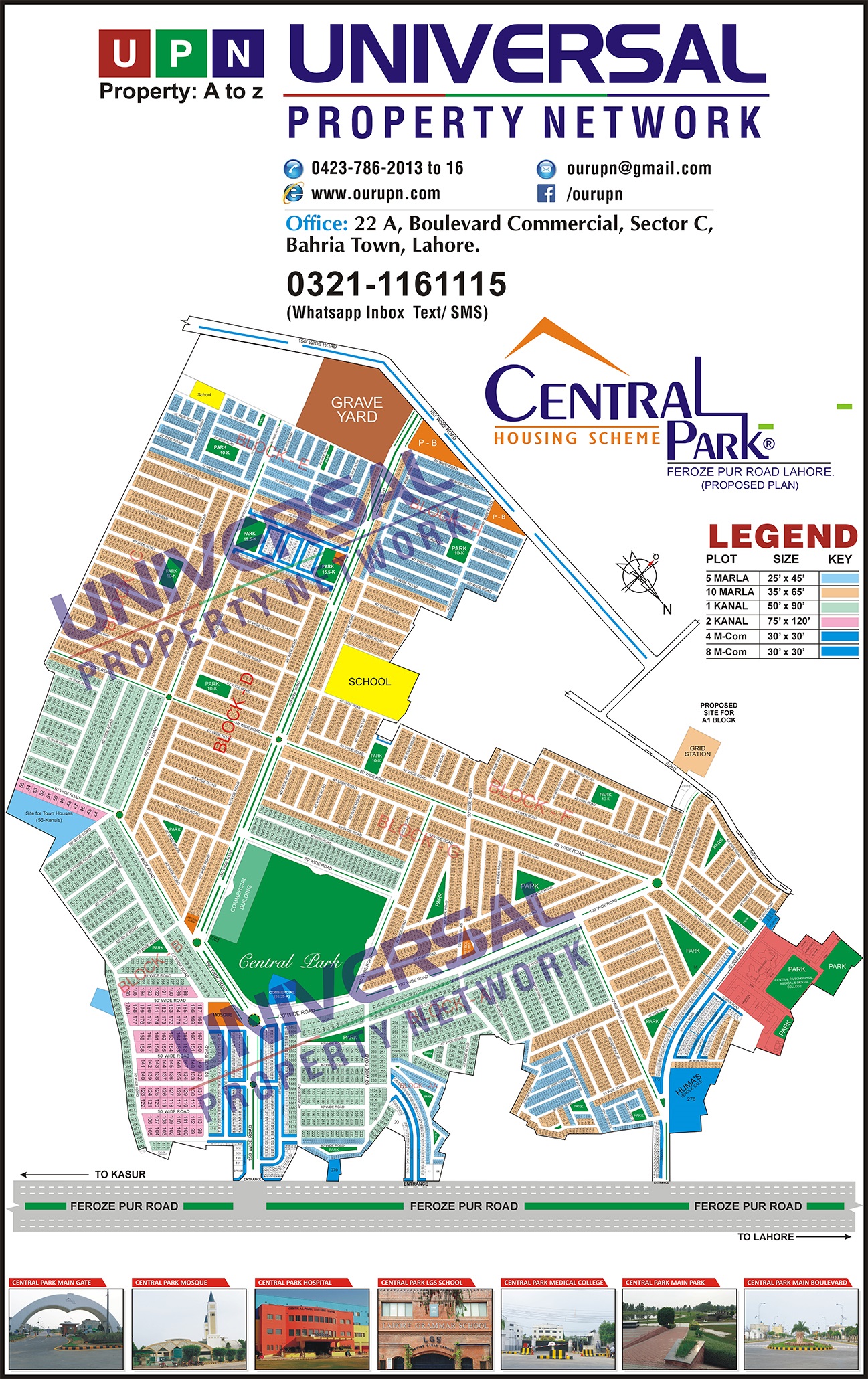 Central Park Lahore Map Location UPN